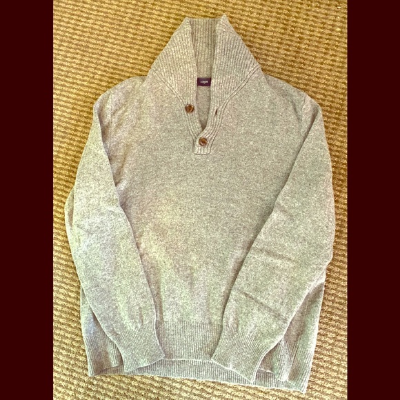 J Crew Men's Gray Lambswool Shawl-Collar Sweater - Picture 1 of 3